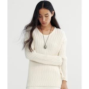 ニット セーター ウェービーニットトップス レディース