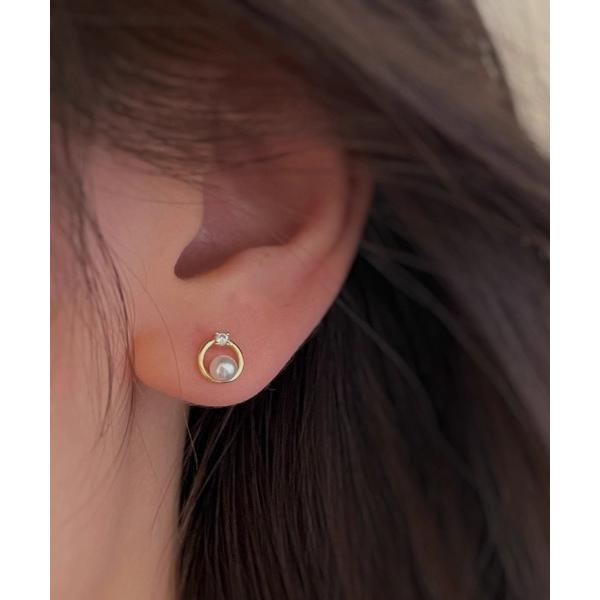 ピアス /Bz/サークルドットアクリルパールペアピアス(MA/EK491) レディース メンズ