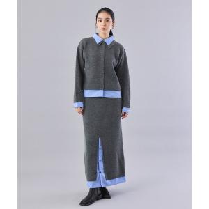 セットアップ 「上下セット」レイヤードライク ニットセットアップ レディース