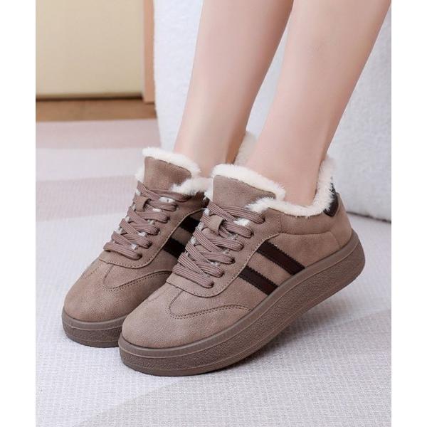 スニーカー フェイクファーライニング 厚底スニーカー レディース