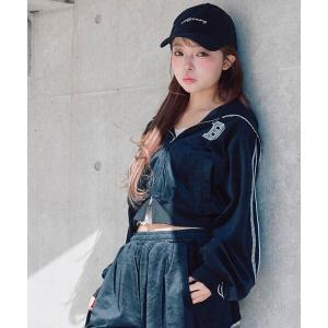 tシャツ 袖ラインコンパクトパーカー レディース