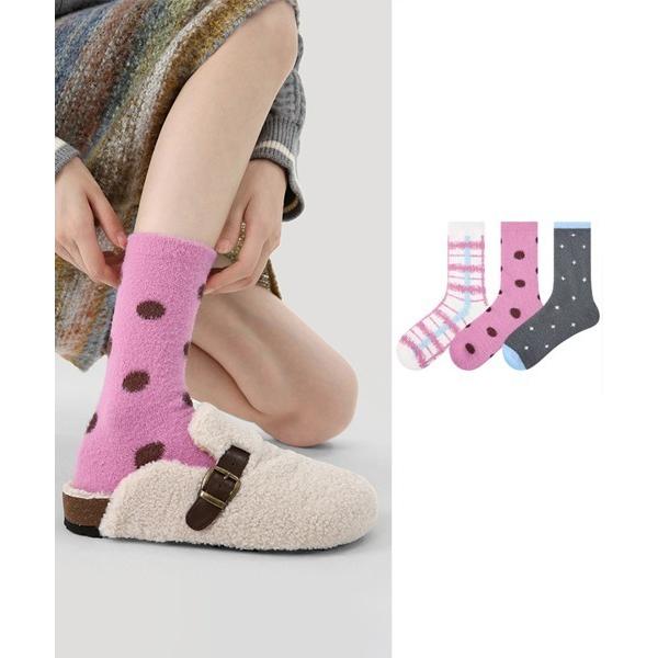 靴下 3足セット×柄デザインソックス レディース