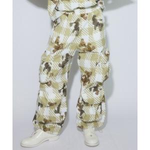 ワイドパンツ カーゴパンツ BROKEN BEAR CHECK PARACHUTE パンツ レディース メンズ