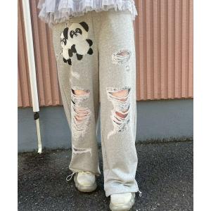 スウェットパンツ ジャージ DAMAGE PRINT SWEAT パンツ レディース メンズ