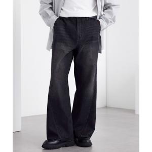 ジーンズ ヴィンテージ加工ワイドフレアデニムパンツ メンズ レディース