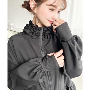 パーカー 水陸両用フリルフードパーカー レディース