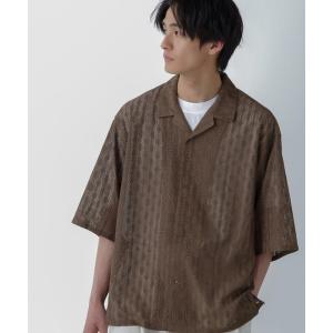 「NANO universe」 半袖シャツ L ライトブラウン メンズ