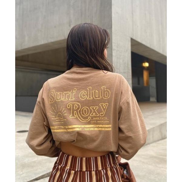 「ROXY」 長袖カットソー MEDIUM ブラウン レディース