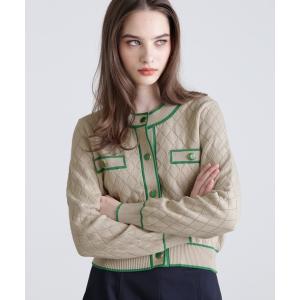 「PINKY&DIANNE」 ニットカーディガン 38 ベージュ レディース