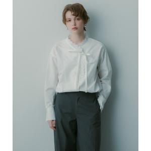 ブラウス シャツ リボンフリルブラウス レディース