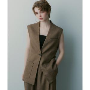 ベスト ジレ オーバーサイズ スウィッチングジレ レディース