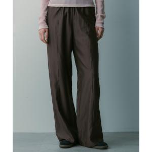 パンツ リラクシーワイドサテンパンツ レディース