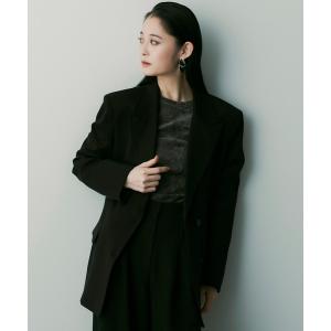 ジャケット テーラードジャケット ウールブレンド ピークドラペルジャケット レディース