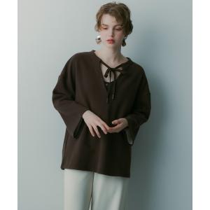 トレーナー スウェット スキッパーリボントップス レディース