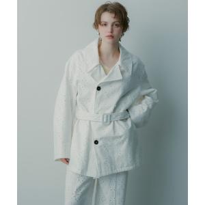 ジャケット テーラードジャケット アイレットレース ジャケット レディース