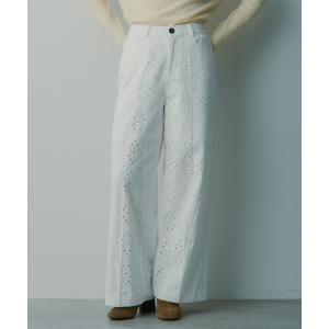 パンツ アイレットレース ワイドパンツ レディース
