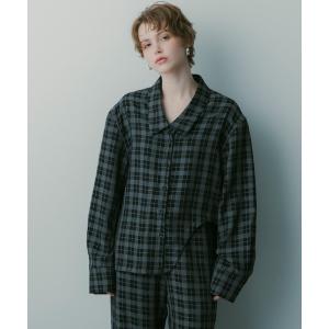 ブラウス シャツ カットデザイン チェックシャツ レディース