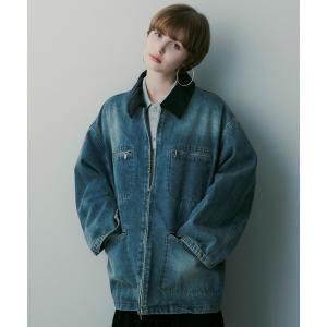 デニムジャケット gジャン バイカラーデニムジャケット レディース
