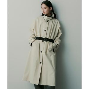 トレンチコート コート バイカラーロングコート レディース