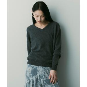 ニット セーター カシミヤブレンドVネックニット レディース