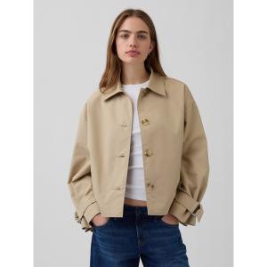 コート アウター オーバーサイズ クロップド トレンチジャケット レディース