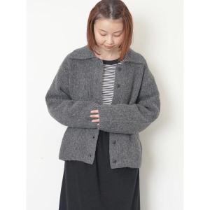 カーディガン 襟付ニットカーディガン レディース