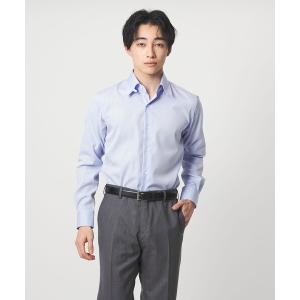 フォーマル シャツ 長袖 コットン ソリッド タブカラー ドレスシャツ -イージーアイロン- メンズ