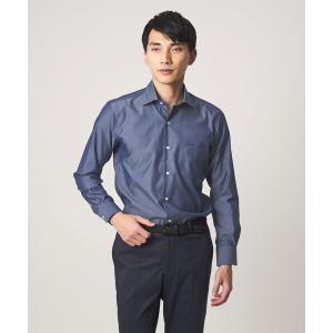 フォーマル シャツ コットン シャンブレー ワイドカラー ドレスシャツ -イージーアイロン- メンズ
