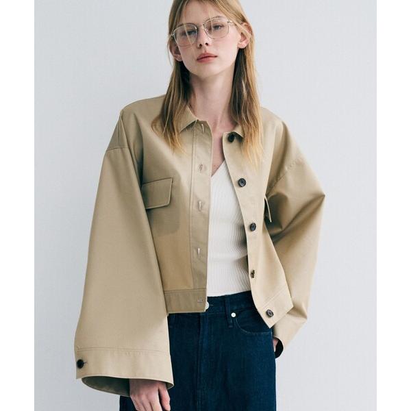 ステンカラーコート コート チノギャバジン ブルゾン レディース