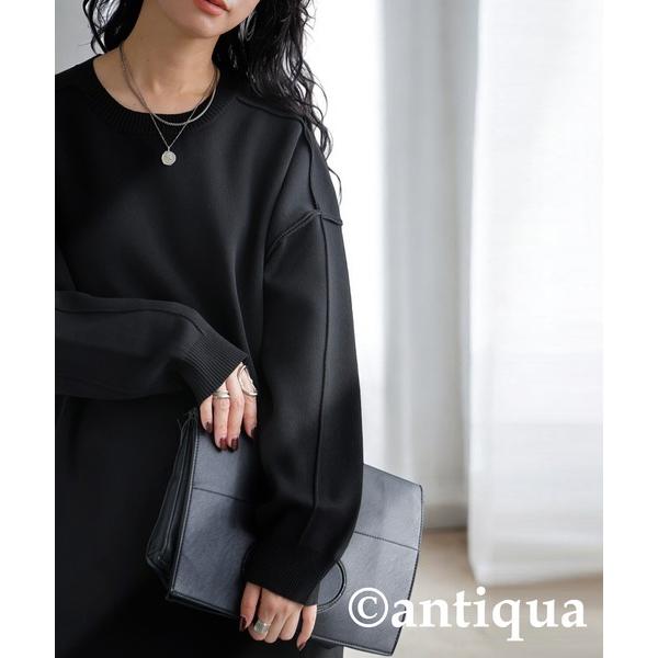 「antiqua」 ニットワンピース R ブラック レディース