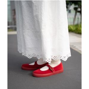 「SLACK FOOTWEAR」 フラットパンプス 23.0cm レッド レディース