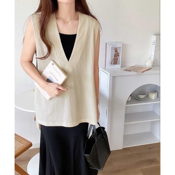 「Java」 ノースリーブトップス MEDIUM ベージュ レディース