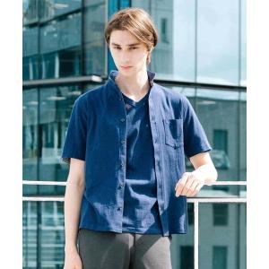 「MK MICHEL KLEIN HOMME 」 半袖シャツ 48 ネイビー メンズ