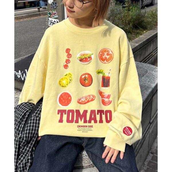 トレーナー スウェット 「SOUNDS GOOOOD」ベジタブルプリントパウダー加工スウェット レデ...