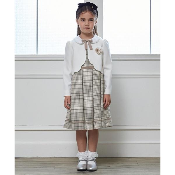 フォーマル 発表会 卒園式 入学式 「フォーマル」チェックOP+スカラップJKセット キッズ 子供服...