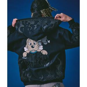 パーカー GALFY（ガルフィー）ファイヤーピカピカZIPパーカー/刺繍/ラインストーン/スウェットジップアップパーカー メンズ レディース