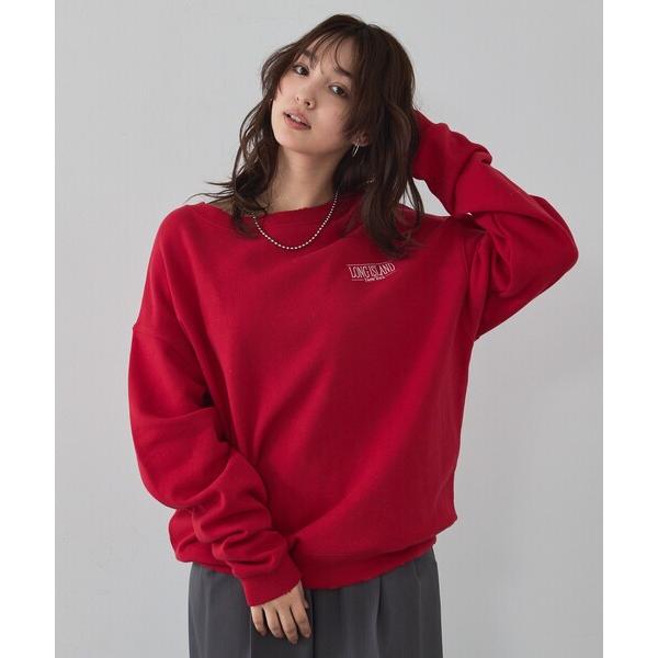 トレーナー スウェット 「ゆるっとこなれ感」ヴィンテージライクスウェット/冬服/長袖/刺繍/裏起毛 ...