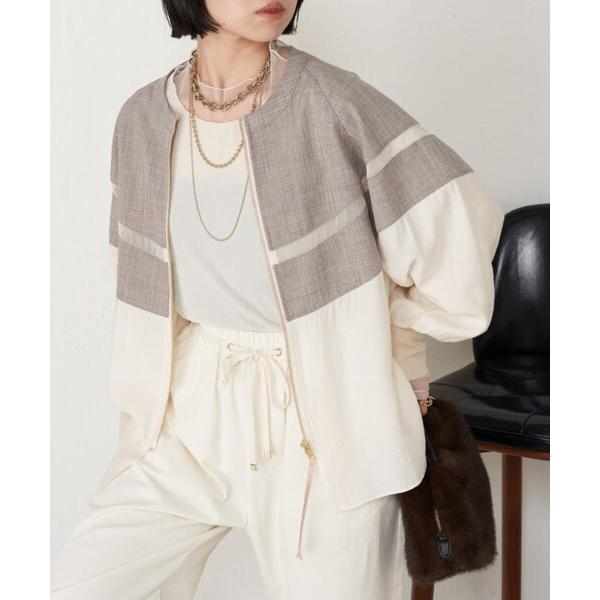 ジャケット ノーカラージャケット 「上品シアー」ヨウリュウブルゾン レディース