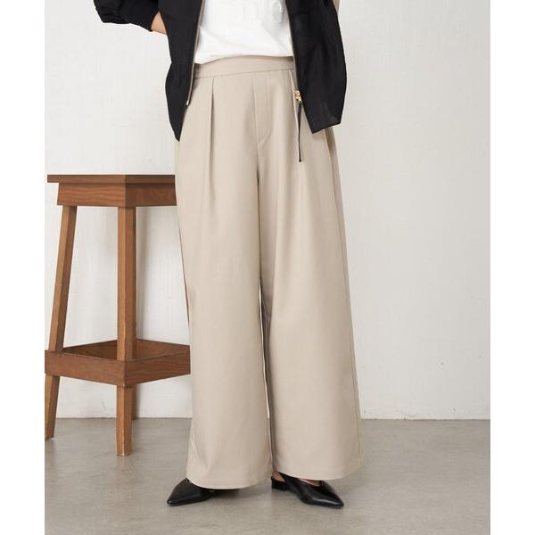パンツ 「美脚見え」ワンタックワイドパンツ レディース