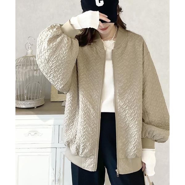 「Java」 ブルゾン LARGE グレイッシュベージュ レディース