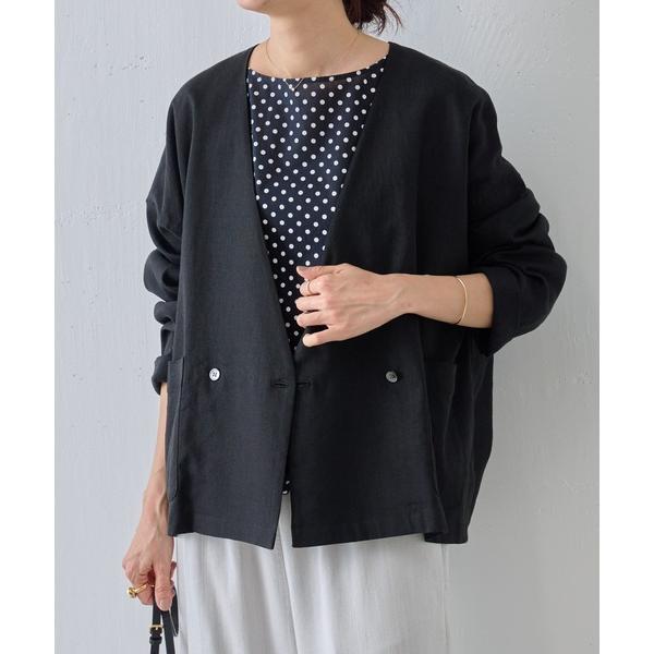 「BEARDSLEY」 ノーカラージャケット FREE ブラック レディース