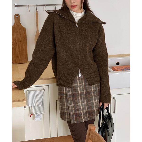 「by muni:r」 ニットカーディガン FREE ブラウン レディース