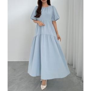 ワンピース 半袖 バルーンスリーブティアードワンピース｜ZOZOTOWN Yahoo!店