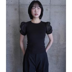 tシャツ 半袖 D-RING PUFF SLV RIB TOP レディース