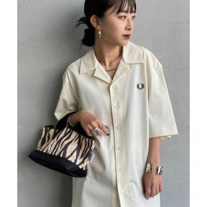 ブラウス シャツ 「FRED PERRY/フレッドペリー」 コンプレスメッシュ ワンポイントロゴ刺繍 ショートスリーブシャツ レディース メンズ