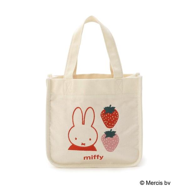 Dick Bruna miffy 刺繍ミニトート strawberry＆tulip