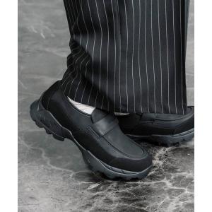 ローファー フェイクレザー/スエード厚底スニーカーローファー メンズ レディース