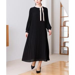 ワンピース ジョーゼット_クリスタルプリーツワンピース