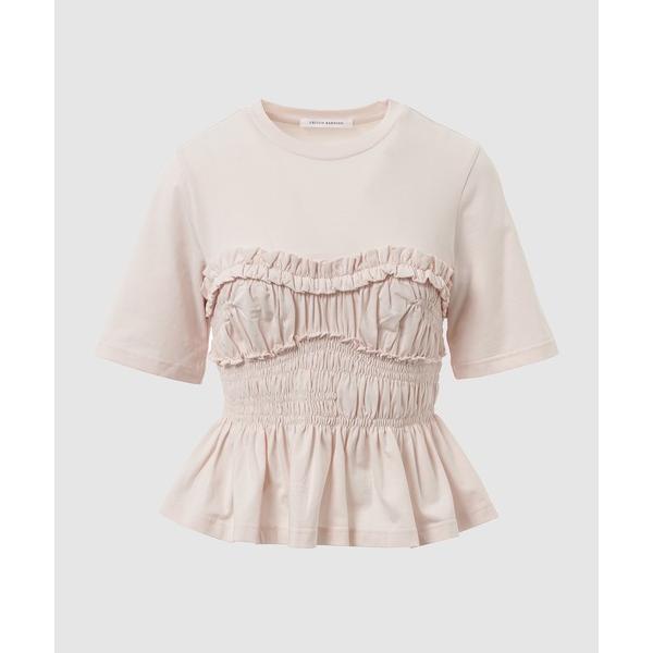 tシャツ SHORT SLEEVE SMOCK T-SHIRT WITH RUFFLE DETAIL...