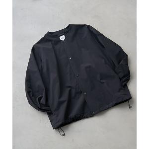 コート ジャケット ストレッチテックナイロンノーカラージャケット「ストレッチ、はっ水、耐摩耗性、UVカット」 メンズ
